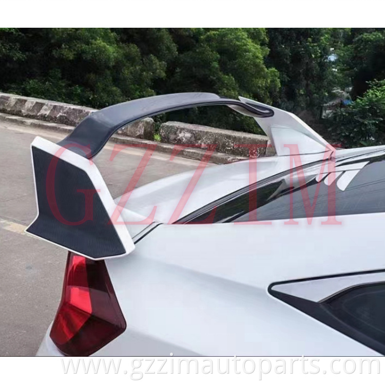 Exterior Accessories ABS Carbon Fiber Type R Style Rear Trunk Boot Wing Spoiler For Civic 2016